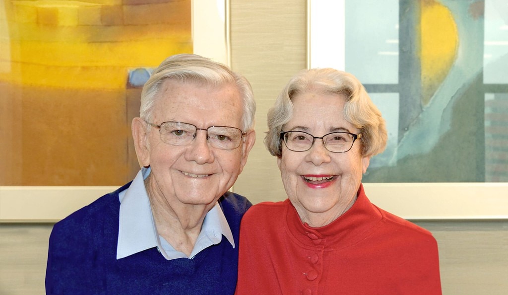 Malcolm and Ruth Ann Peel pose together.